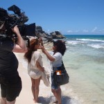 Janet Jackson with Keshia Chante on set for "Set You Free" in Cancun, Mexico